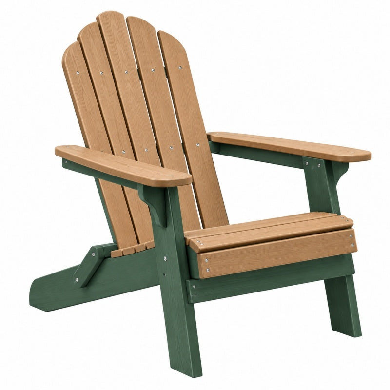 Krzesło ogrodowe Adirondack 80 x 85 x 100 cm drewniane zielone i naturalne z podłokietnikami