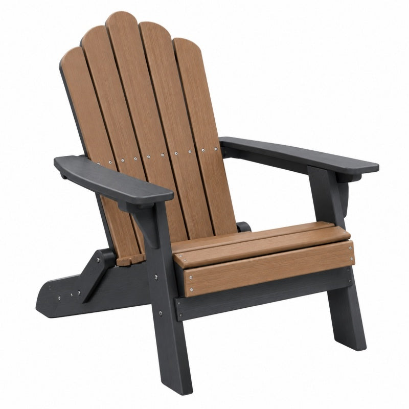 Krzesło ogrodowe Adirondack 83 x 80 x 95 cm z tworzywa sztucznego brązowo-czarne wypoczynkowe