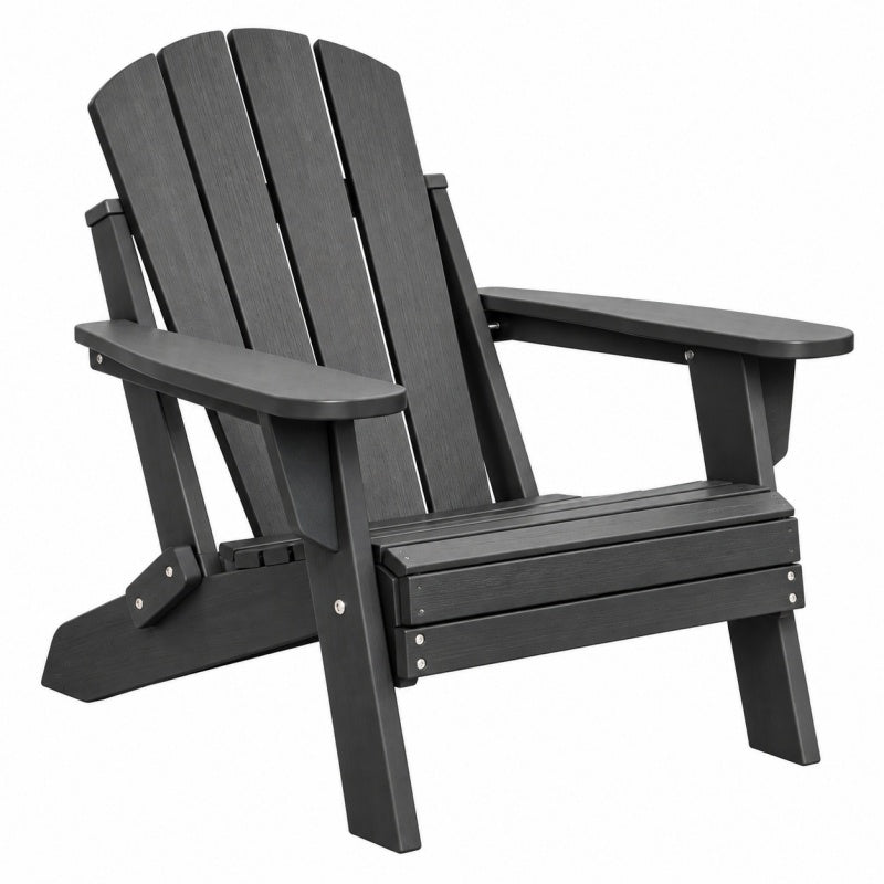Krzesło ogrodowe Adirondack 79 x 83 x 93 cm z tworzywa sztucznego czarne składane
